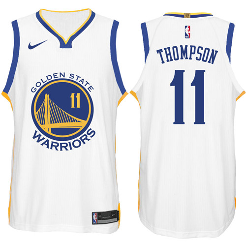 Men Warriors Klay Thompson #11 NBA 2017 18 Association White Jersey