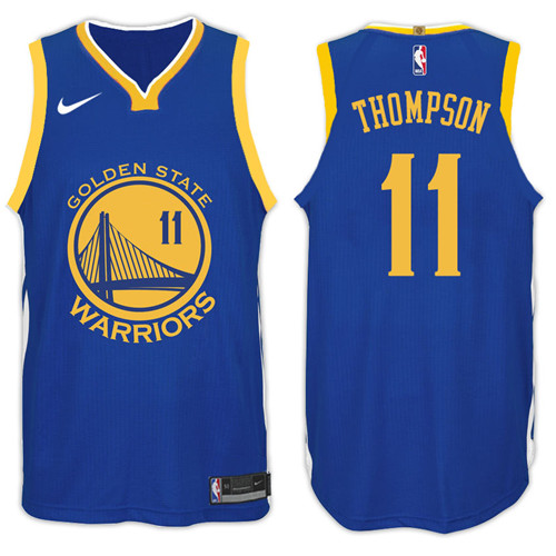 Men Warriors Klay Thompson #11 NBA 2017 18 Icon Royal Jersey