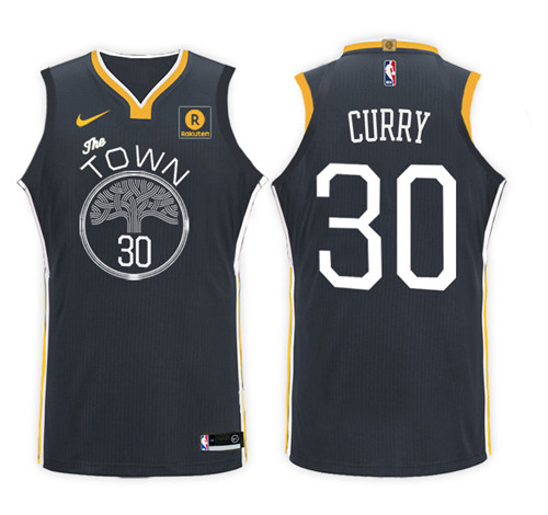 Men Warriors Stephen Curry #30 2017 18 Community Black Jersey