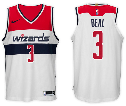 Men Wizards Bradley Beal #3 2017 18 Association White Jersey