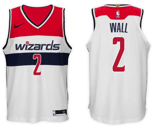 Men Wizards John Wall # 2017 18 Association White Jersey